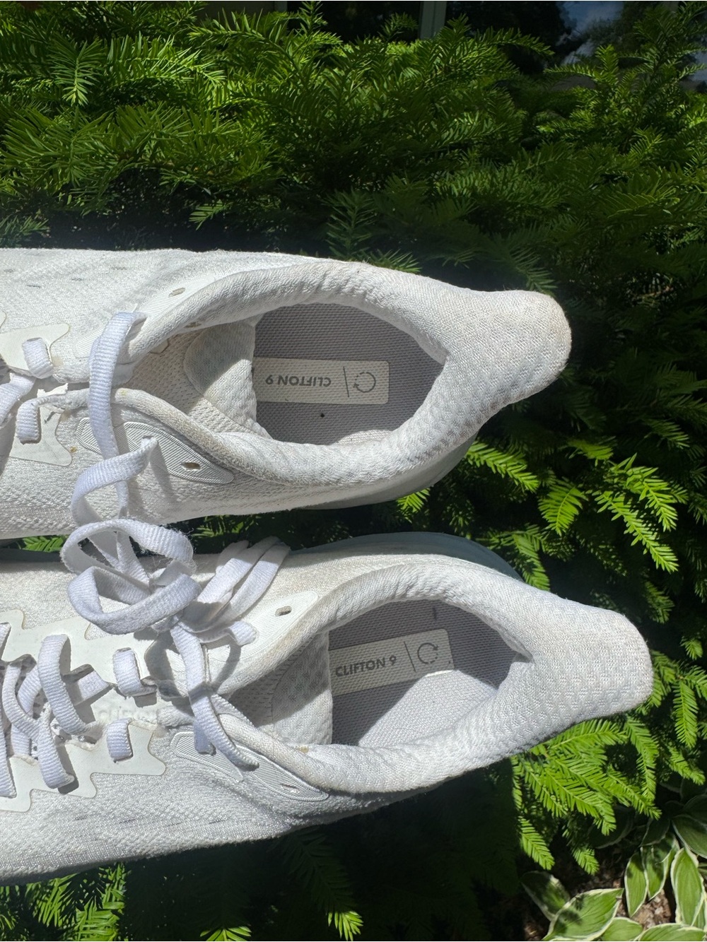 Hoka Women's All-White Road Running CLIFTON 9 Sneakers - Picture 12 of 13